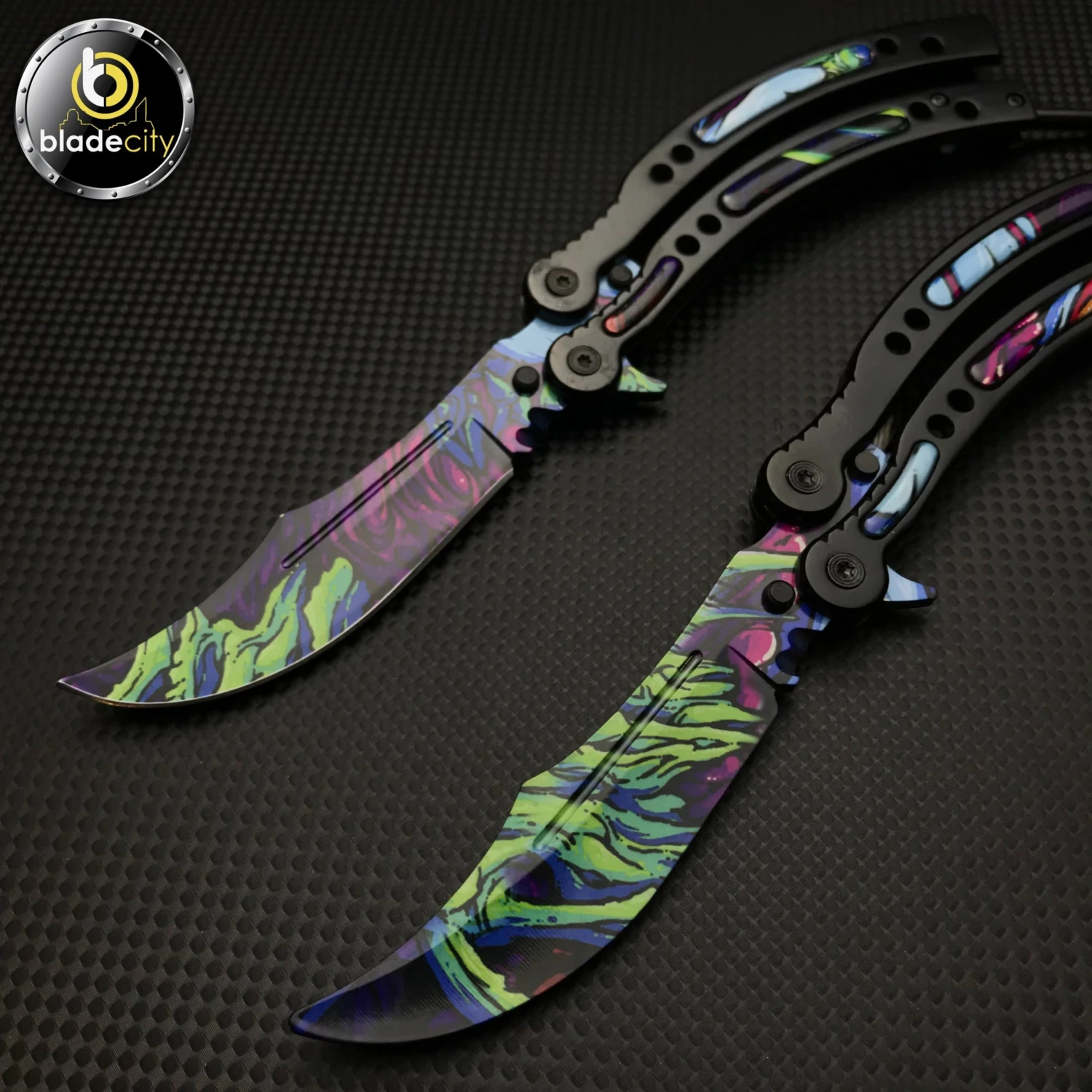 Blade City *2 Pieces* Alien Skin Balisong Trainer & Sharp Butterfly Set 4 Blade City *2 Pieces* Alien Skin Balisong Trainer & Sharp Butterfly Set