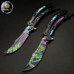 Blade City *2 Pieces* Alien Skin Balisong Trainer & Sharp Butterfly Set