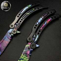 Blade City *2 Pieces* Alien Skin Balisong Trainer & Sharp Butterfly Set 7 Blade City *2 Pieces* Alien Skin Balisong Trainer & Sharp Butterfly Set