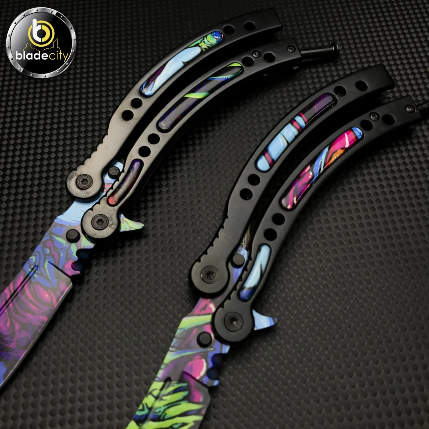 Blade City *2 Pieces* Alien Skin Balisong Trainer & Sharp Butterfly Set 5 Blade City *2 Pieces* Alien Skin Balisong Trainer & Sharp Butterfly Set