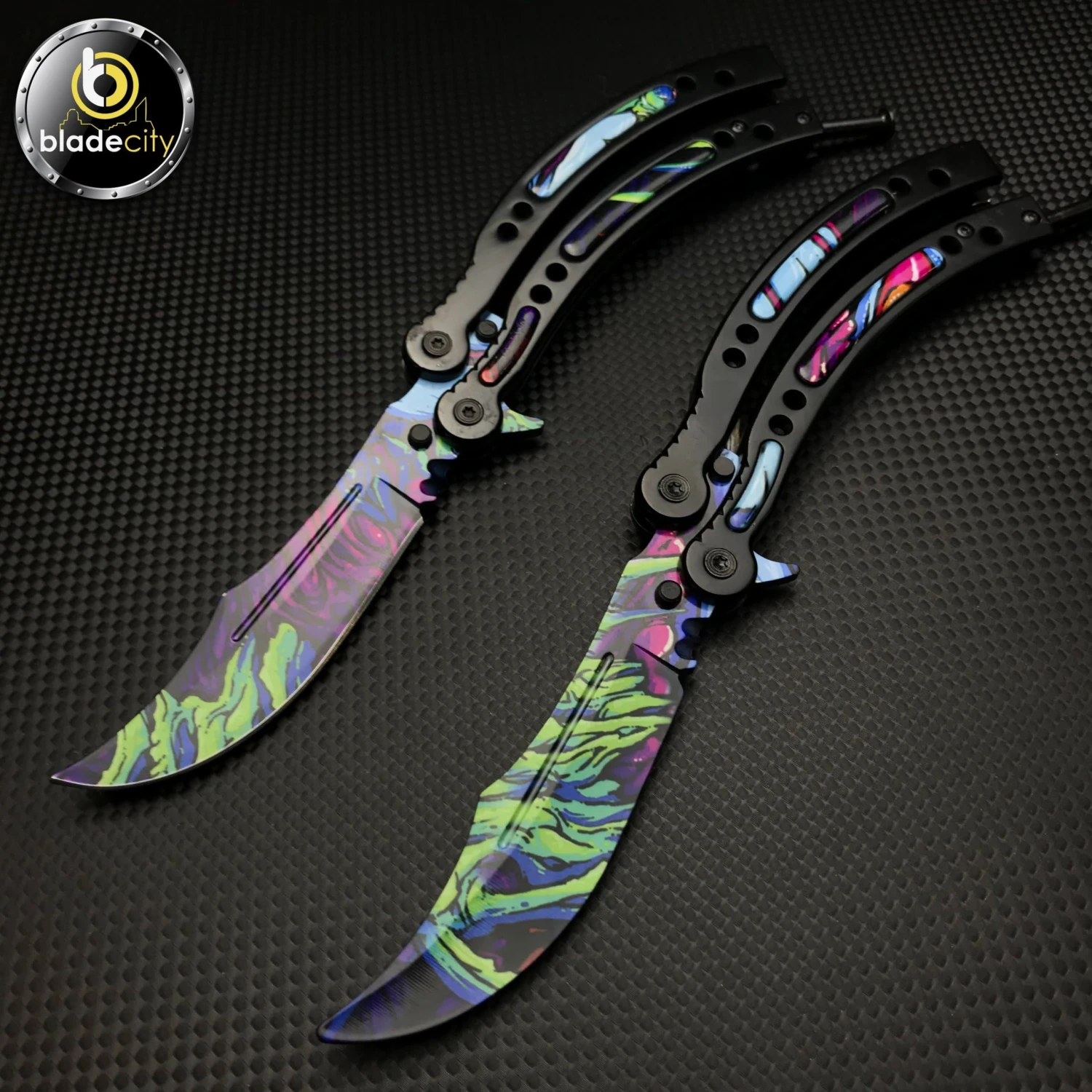 Blade City *2 Pieces* Alien Skin Balisong Trainer & Sharp Butterfly Set 3 Blade City *2 Pieces* Alien Skin Balisong Trainer & Sharp Butterfly Set