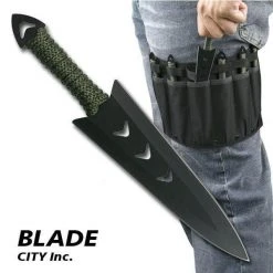 Blade City 6.0" Throwing Knife Set W/ Leg Sheath All Knives