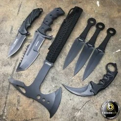 Blade City All Knives *7 PIECES* REAPER TACTICAL BLACK KNIFE SET