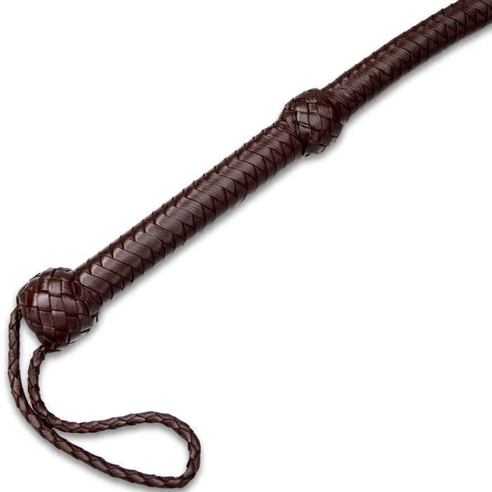 Blade City Hot Gifts 8' Handcrafted Dark Brown Leather Bull Whip 4 Blade City Hot Gifts 8' Handcrafted Dark Brown Leather Bull Whip