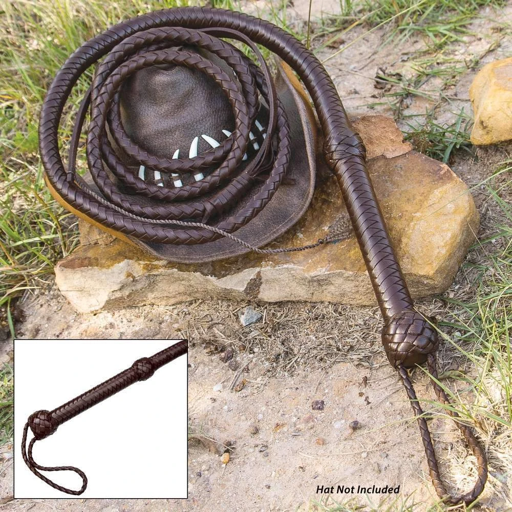 Blade City Hot Gifts 8' Handcrafted Dark Brown Leather Bull Whip 3 Blade City Hot Gifts 8' Handcrafted Dark Brown Leather Bull Whip