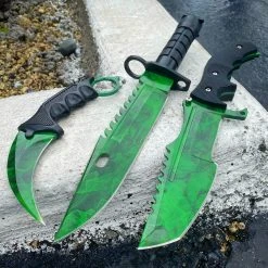 Blade City Video Game 3 Piece Green Gamma Knife Set All Knives