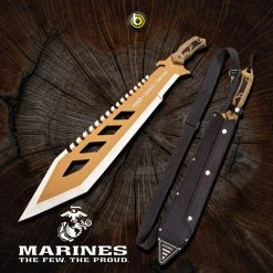 Blade City USMC Desert OPS Sawback Machete With Sheath