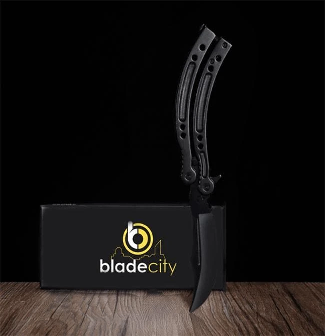 Blade City All Knives All Black Video Game Inspired Balisong (Sharp Or Unsharp Available) 3 Blade City All Knives All Black Video Game Inspired Balisong (Sharp Or Unsharp Available)