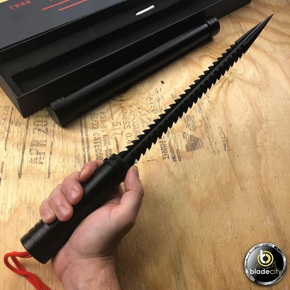 Blade City Black Piranha Tooth Dagger W/ Pipe Sheath All Knives 4 Blade City Black Piranha Tooth Dagger W/ Pipe Sheath All Knives