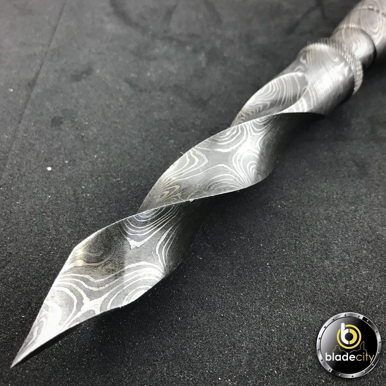 Blade City All Knives BoneEdge Damascus Kris Blade With Leather Sheath 4 Blade City All Knives BoneEdge Damascus Kris Blade With Leather Sheath