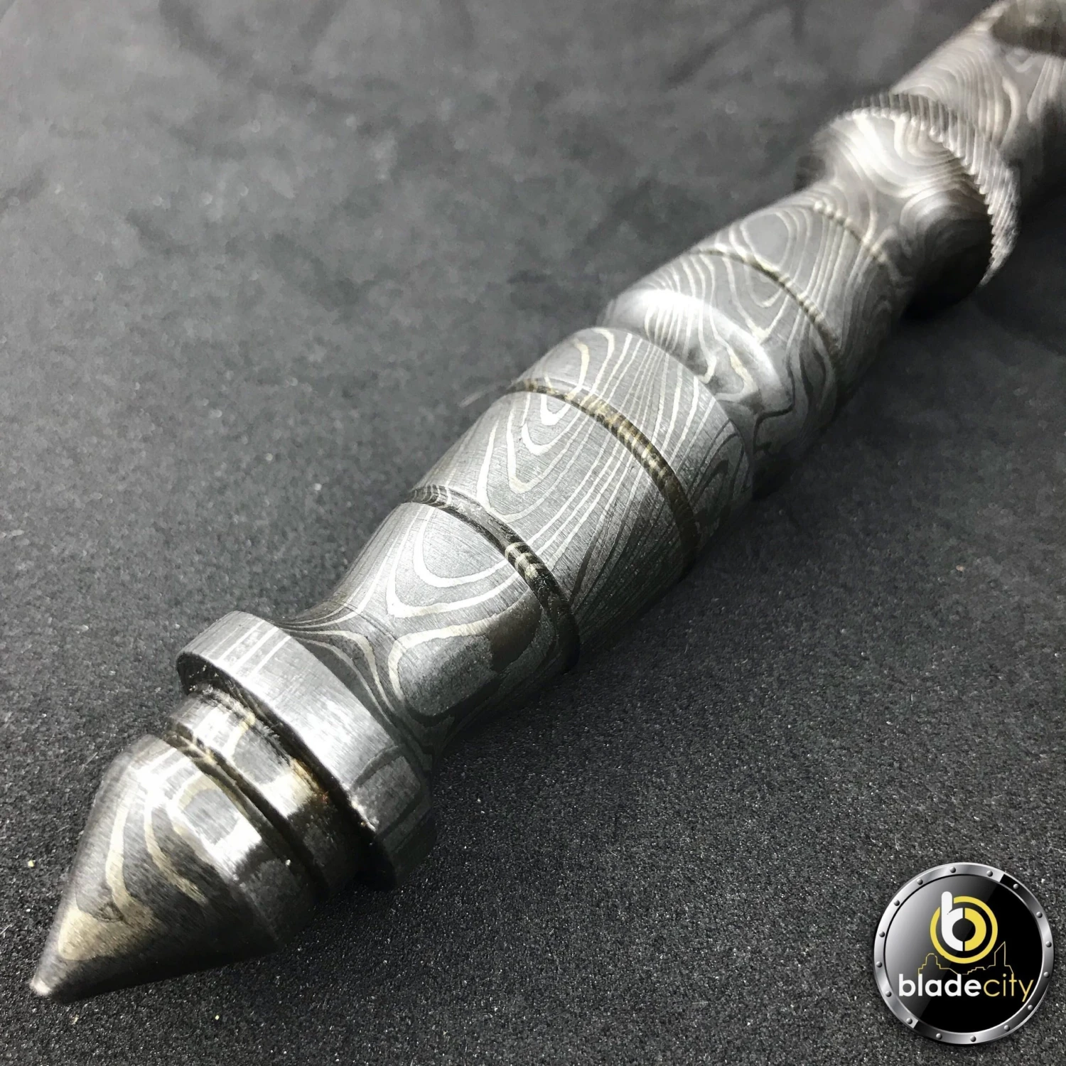 Blade City All Knives BoneEdge Damascus Kris Blade With Leather Sheath 6 Blade City All Knives BoneEdge Damascus Kris Blade With Leather Sheath