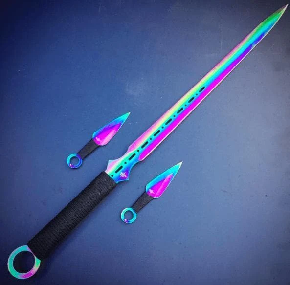 Free Shipping On All Orders! Swords *Closeout Deal* Spectrum Saber With Dual Throwers 3 Free Shipping On All Orders! Swords *Closeout Deal* Spectrum Saber With Dual Throwers