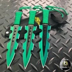 Blade City Green Gamma Throwing Knife Set (3 Pieces)