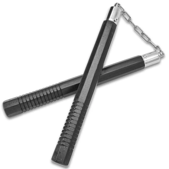 Blade City Self Defense United Cutlery Black Wood Nunchaku 4 Blade City Self Defense United Cutlery Black Wood Nunchaku