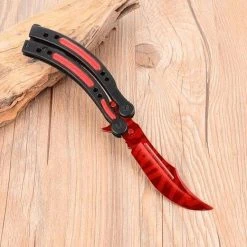 Blade City Balisong/butterfly Red Slaughter Butterfly Knife (Sharp & Unsharp Available)