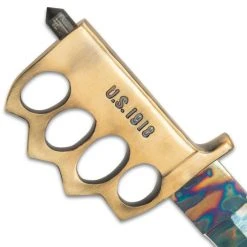 Blade City Combat Toothpick Knife And Sheath - Fire Kissed 1095 Carbon Steel Blade All Knives