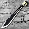 Blade City USMC Semper Fi Sawback Machete With Sheath Fixed Blades 2 Blade City USMC Semper Fi Sawback Machete With Sheath Fixed Blades