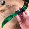 Blade City Video Game Inspired EMERALD GAMMA DOPPLER Practice Balisong Butterfly Trainer All Knives 1 Blade City Video Game Inspired EMERALD GAMMA DOPPLER Practice Balisong Butterfly Trainer All Knives